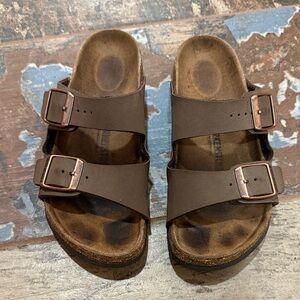 Birkenstock Kids Arizona Two Strap Brown Sandals Size 32 (Kids 1-1.5)